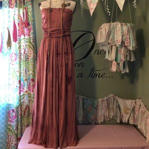 Strapless marbled print maxi dress size Large NWT